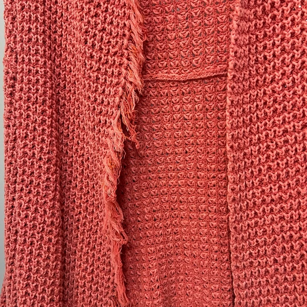 Free People Coral Open-Knit I’ll Be around cardi - silk/cotton blend sz S